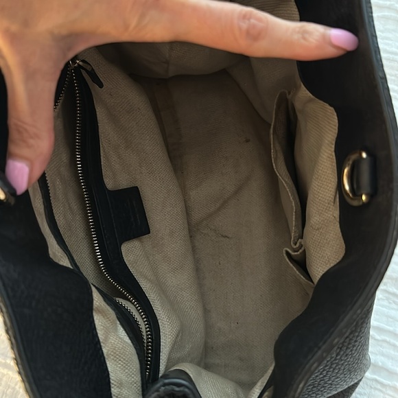 Gucci Pebbled Calfskin Medium Soho Chain Shoulder Bag Black - Picture 11 of 13